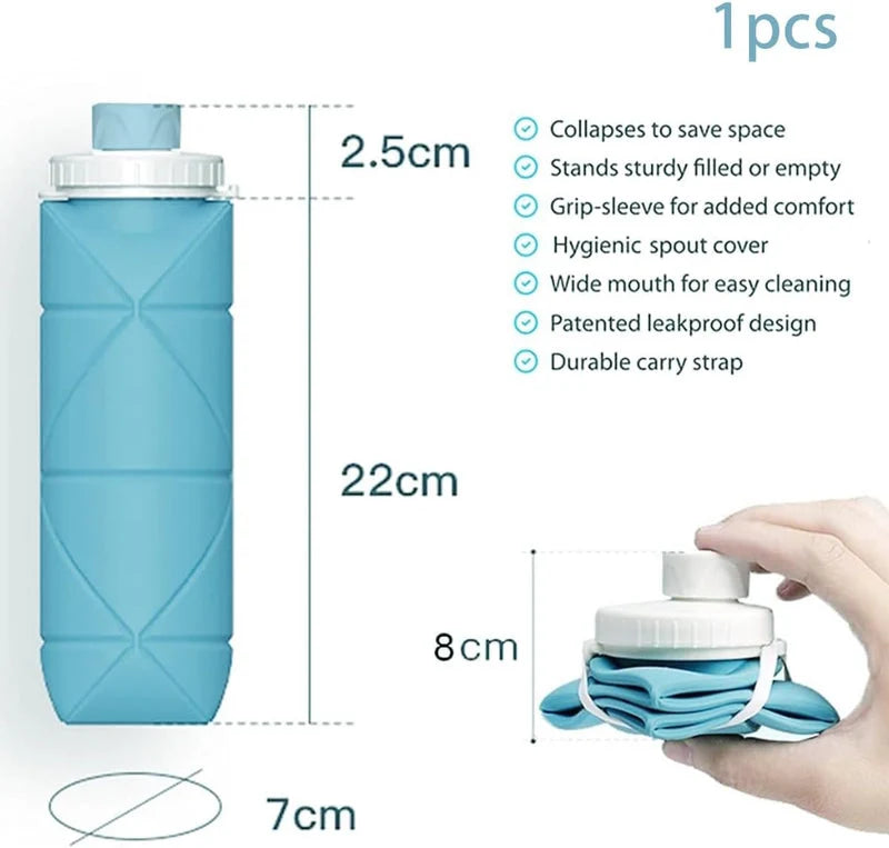 Foldable Silicone Water Bottle – Portable Collapsible Drinking Bottle