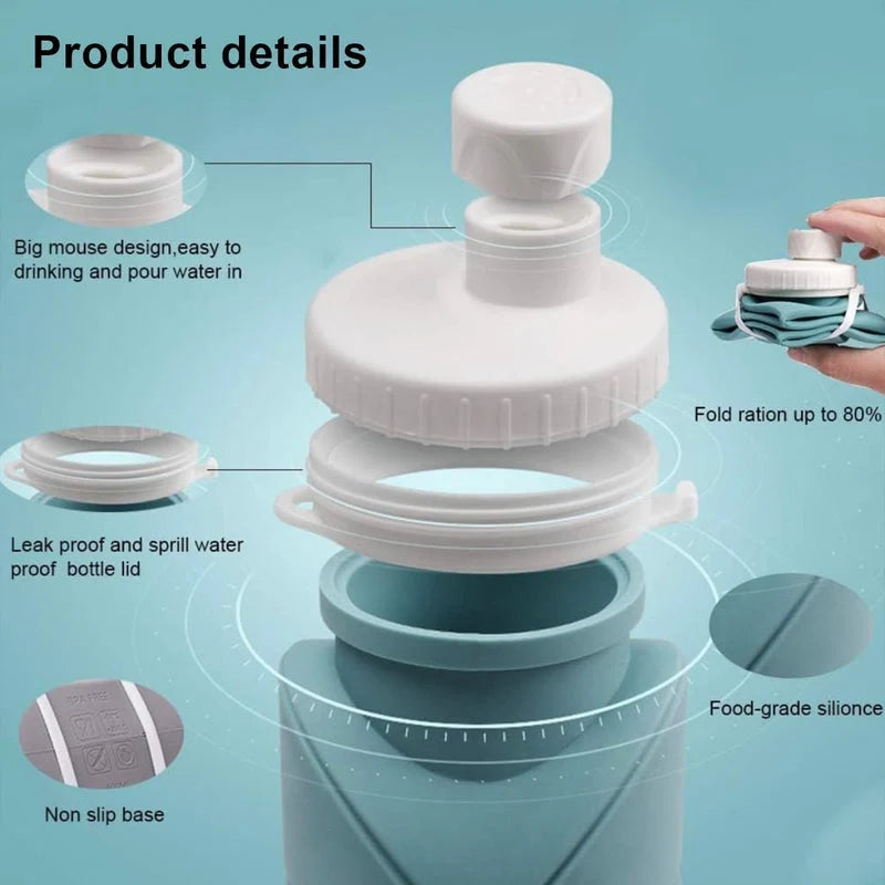 Foldable Silicone Water Bottle – Portable Collapsible Drinking Bottle