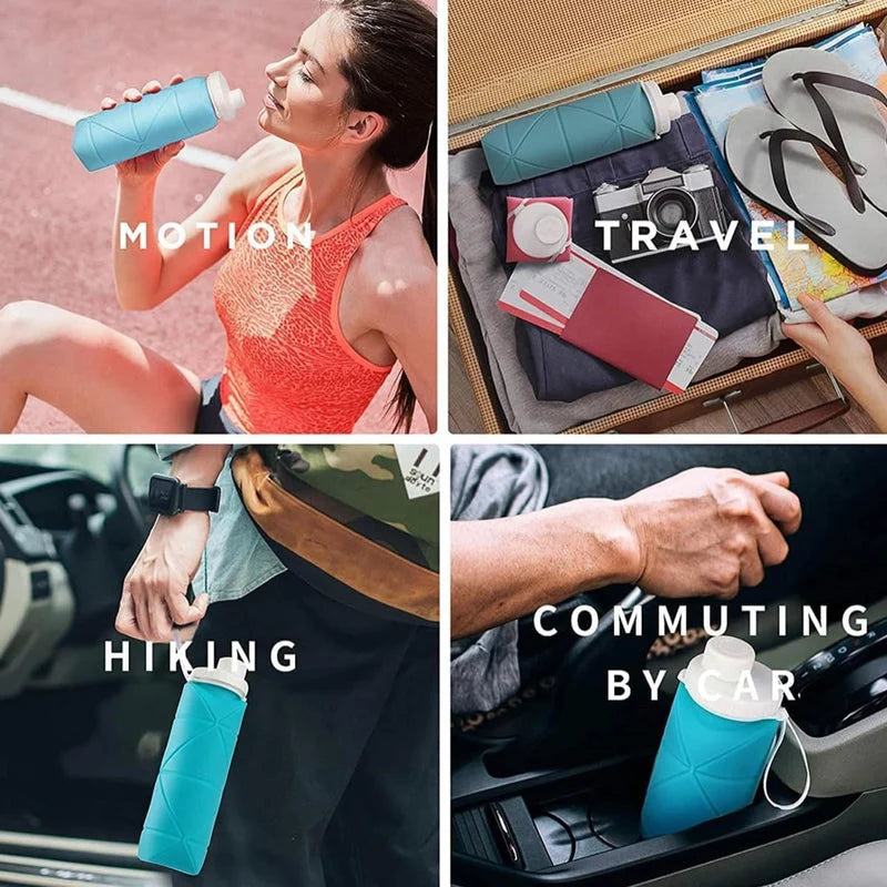 Foldable Silicone Water Bottle – Portable Collapsible Drinking Bottle